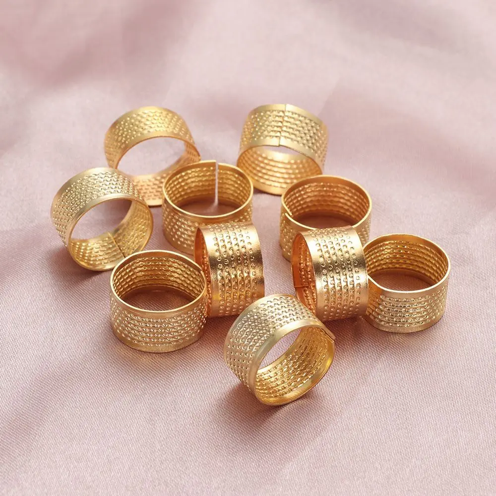 

Sewing Accessories Vintage Gold DIY Crafts Finger Protector Antique Ring Metal Needle Thimble