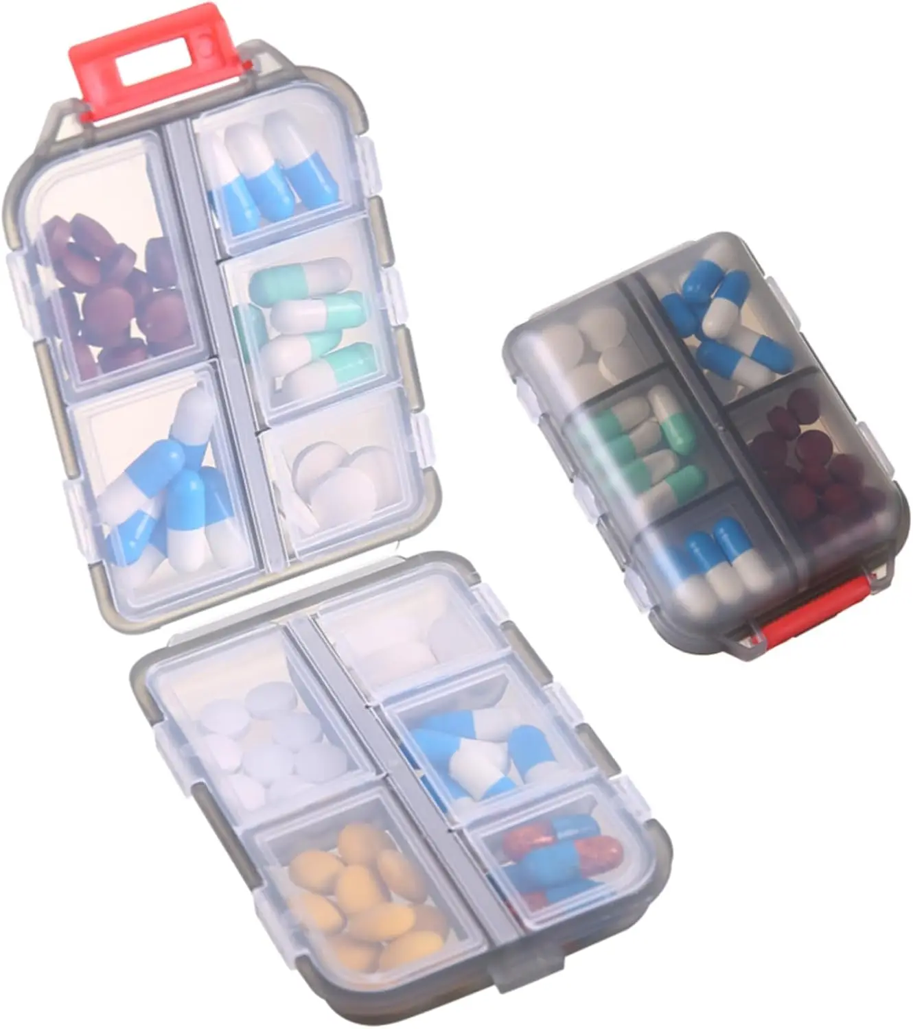 

1Pack Travel Pill Case Organizer splitter 7 days-10 Compartments Portable Box Perfect for On -the-go Storage Pill Holder