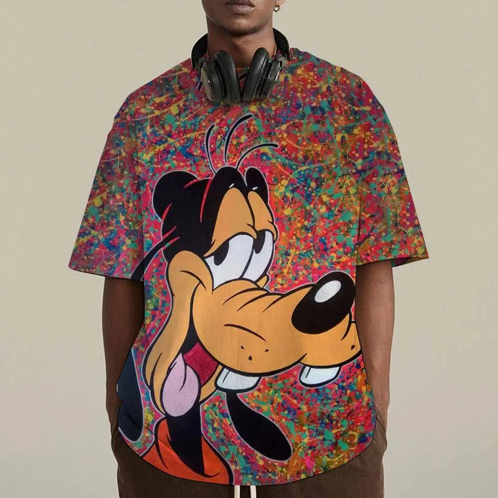 Summer Men's Casual Loose Large Fun Goofy Print Sports Comfortable Round Neck Short Sleeve T-shirt Top Kids Tops