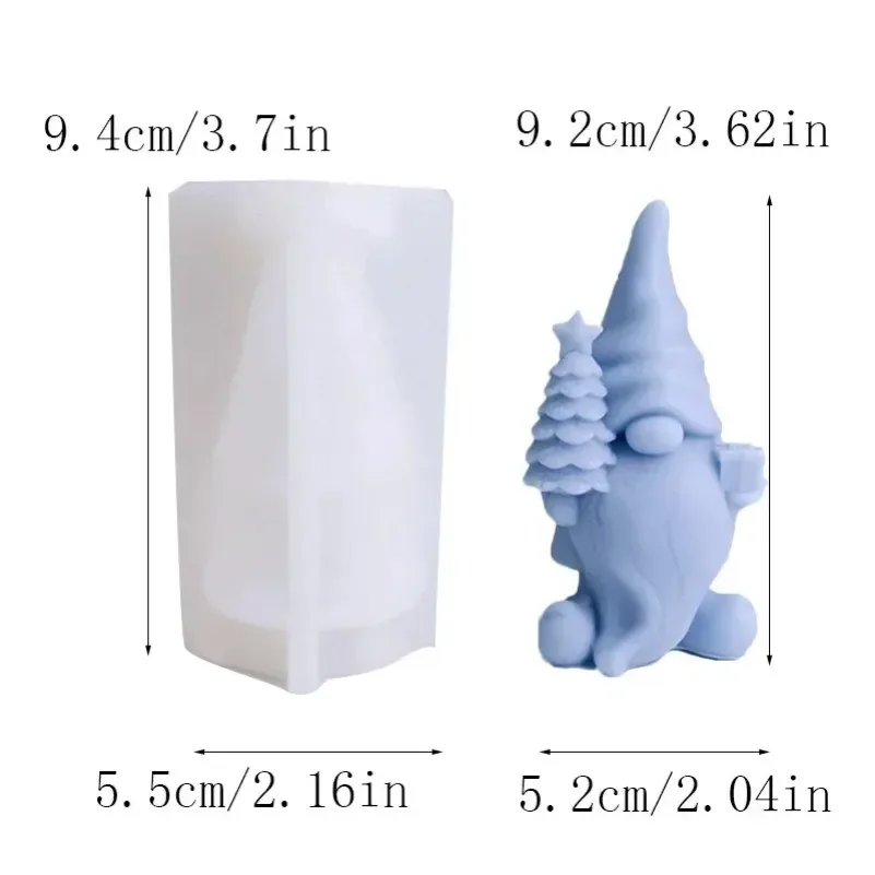 3D Wreath Santa Silicone Candle Molds Handmade Dwarf Crafts Gypsum Resin Clay Soap Making Mold Home Decoration Holiday Gifts