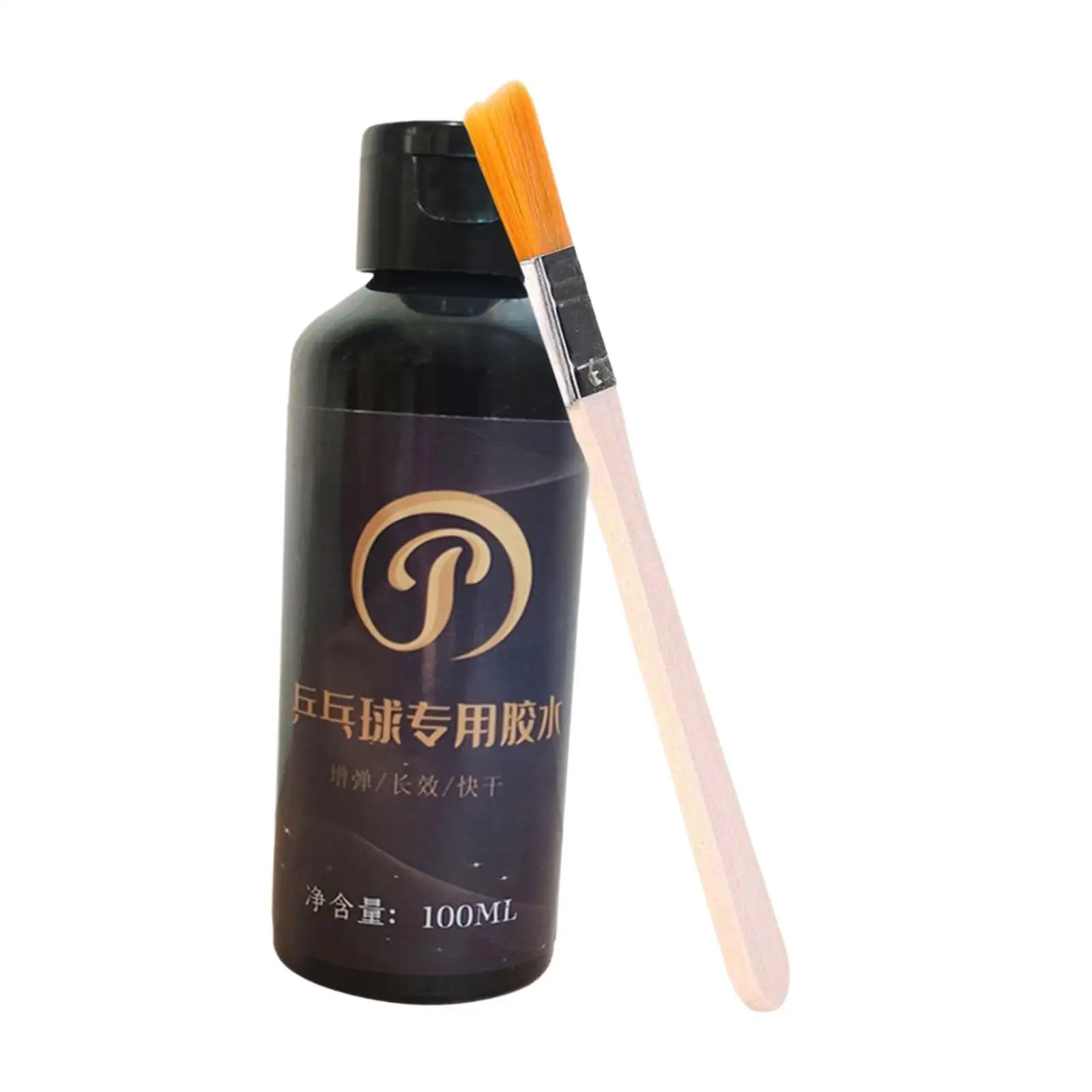 100ml Table Tennis Racket Glue Fast Drying Elastic Bond with Brush for Paddle Rubber Control and Reuse