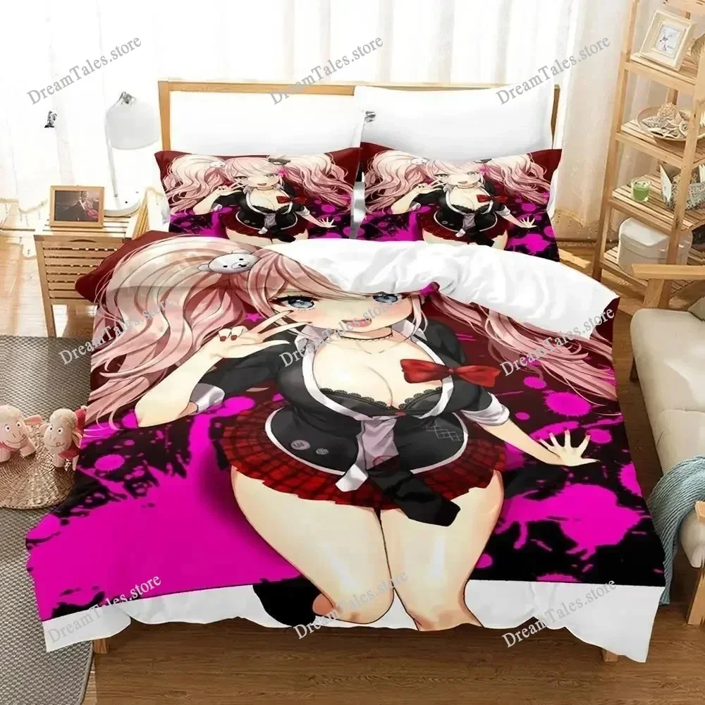 3D Printed Anime Danganronpa Bedding Set Boys Girls Twin Queen Size Duvet Cover Pillowcase Bed Kids Adult Home Textileextile