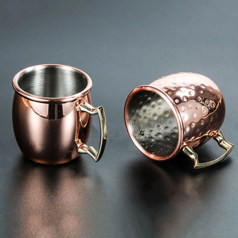 60 مللي موسكو البغل كوكتيل القدح الفولاذ المقاوم للصدأ فناجين القهوة أكواب إسبرسو شخصية الحديثة المطرقة نمط تصميم درينكوير #3