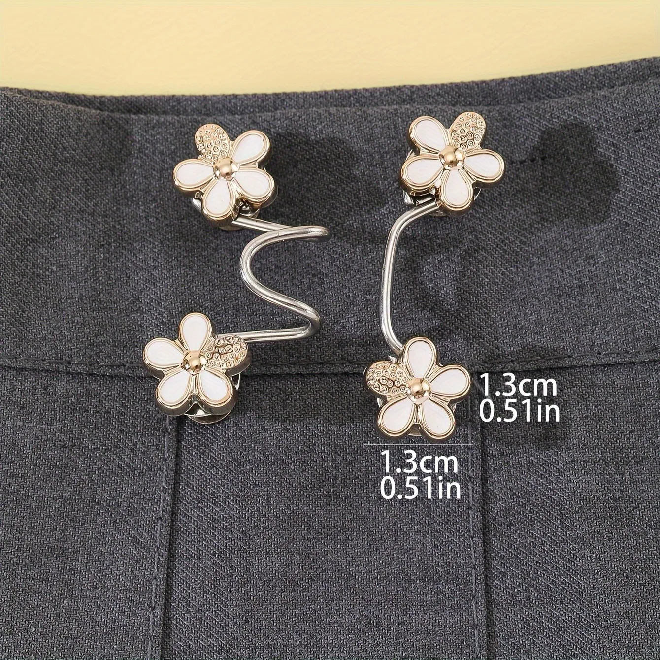 1/2/4 Pairs Flowers Buckle Pant Waist Tightener Detachable Waist Buttons Pins Belts Accessories Pants Clips No Sewing Waistband