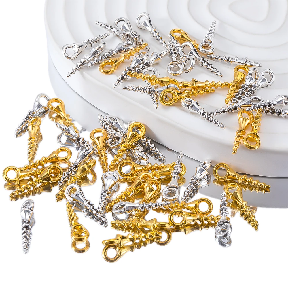 

Wholesale 50pcs Metal Alloy Miniature Single Hole Screw Connector Pendants for DIY Bracelet Necklace Jewelry Making Accessories