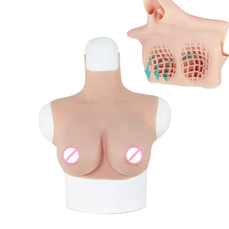 

Breathable And Lightweight Honeycombed Silicone Fake Breast Cross Dressing Beginner Transgender Queen Breast Shaking C D Cup