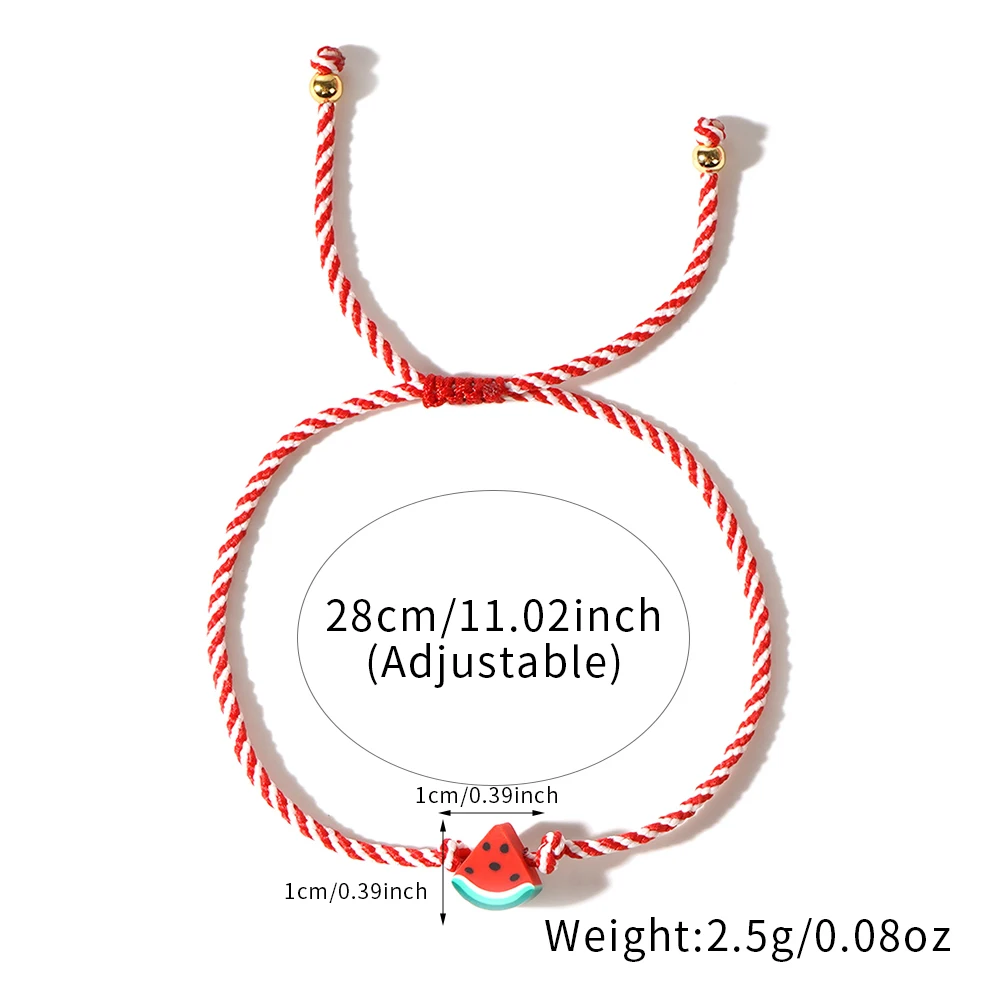 1/2/4/6/10pcs Red Friendship Rope Heishi Watermelon Women Bracelet Boho Jewelry As Lucky Gifts For Friend