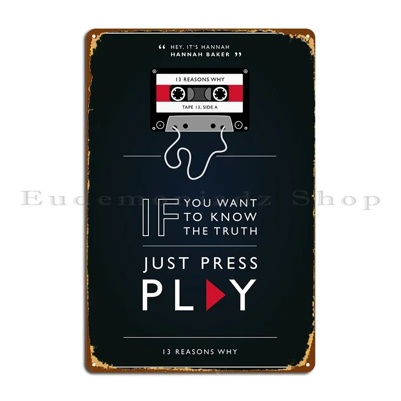 #6 - 13 Reasons Why - Typo Minimalist Poster Metal Plaque Poster Customized Retro Cinema Create Classic Tin Sign Poster