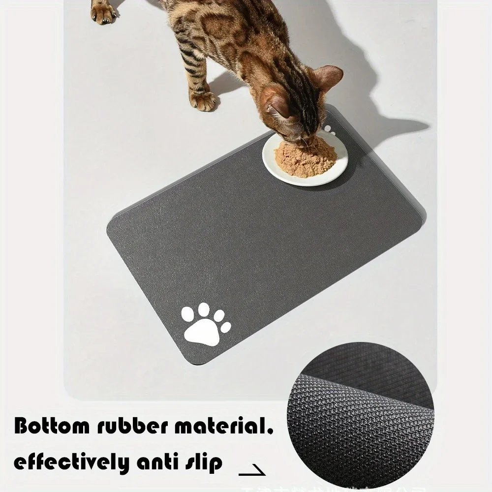 VIKAMA Niedliche Cartoon Haustier Katze Hund Futtermatte, Wasserdichte Rutschfeste Futtermatte für Katzen- und Hundenäpfe, Leicht zu Reinigen Bedruckt – Detail 12
