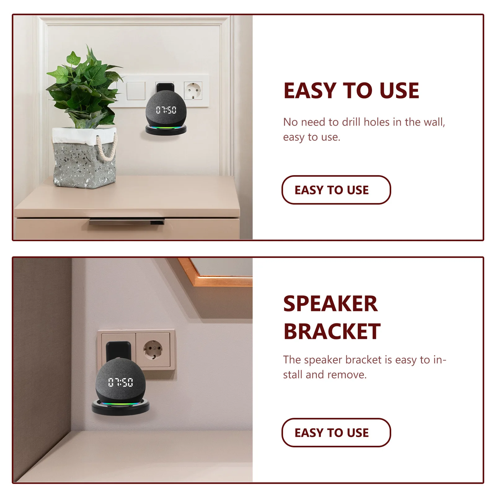 

1Pcs Punch- Speaker Wall Rack Foldable Durable Speaker Storage Bracket Voice Box Holder for Room Voice Box Holder