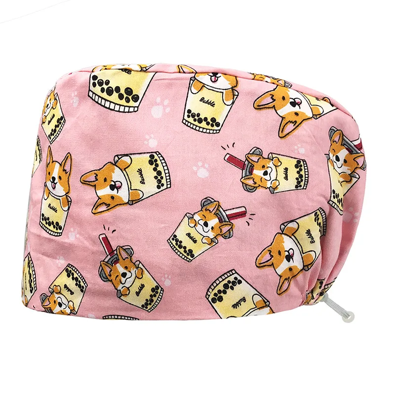 

Шапочки-скрабы с принтом розовых собак, женская медицинская шапка для кормления, медицинская рабочая ветеринарная шапка-скраб, медицинская униформа, аксессуары для рабочих