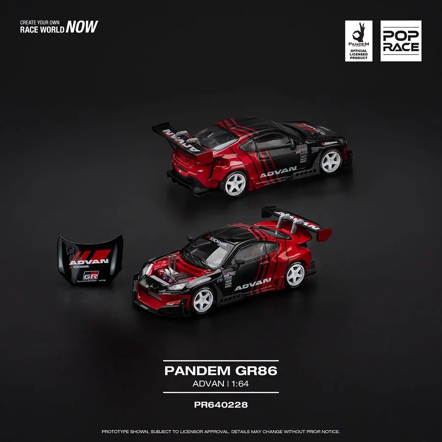 โมเดลรถอัลลอยด์ POPRACE 1/64 GR86 PANDEM ADVAN แบบทาสี