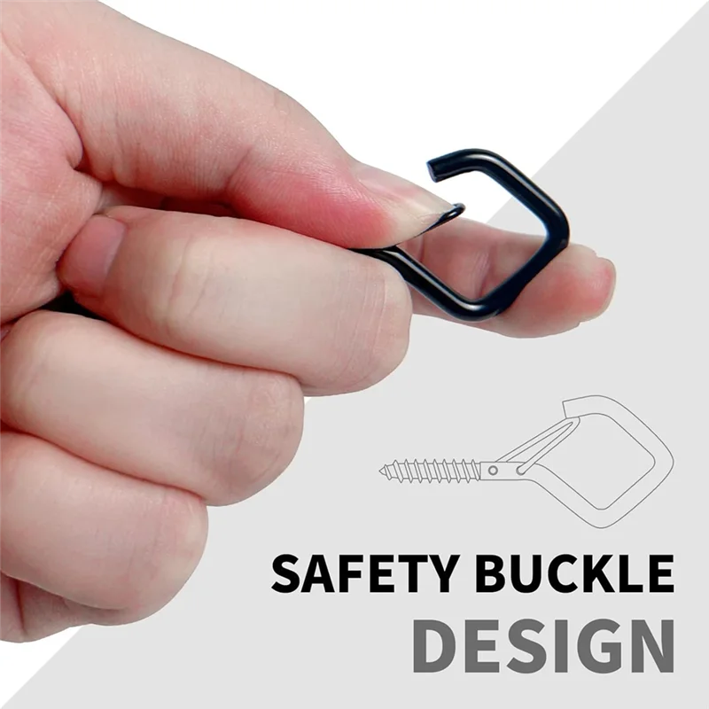ABXF-ganchos de techo resistentes con hebilla de seguridad, ganchos de tornillo para colgar luces de cadena al aire libre, plantas, campanas de viento