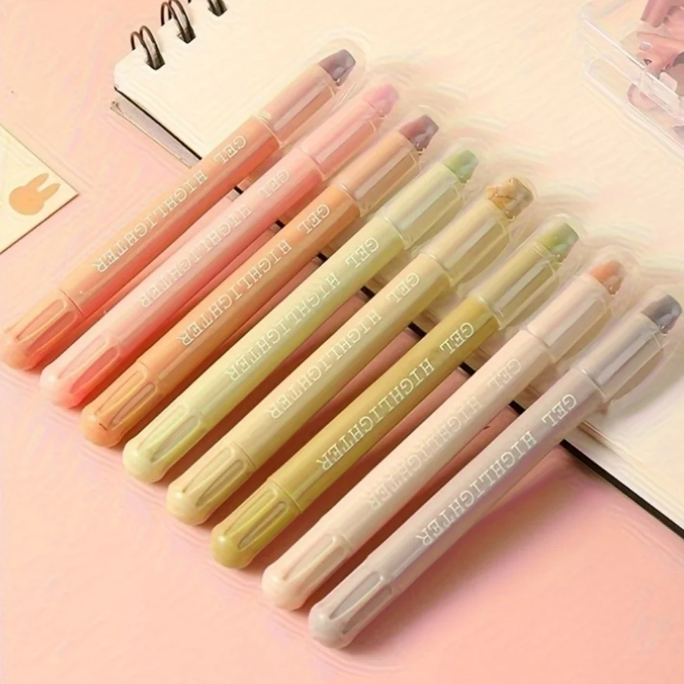 Retro Marker Pens Set 8-Piece for Diaries Rotating Feature Suitable for All Paper Perfect Back-to-School Supplies