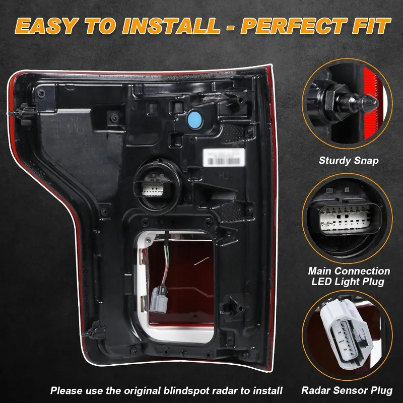 LED Tail Light with Blind Spot Compatible With Ford F150 2018 2019 2020 Right Passenger Side Taillight Rear