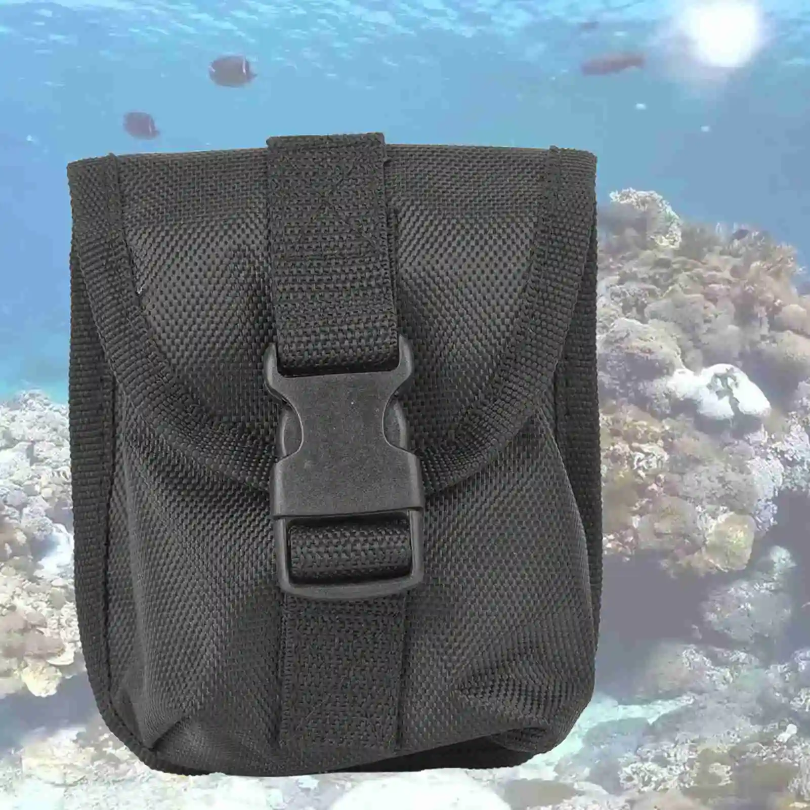 Dive Weight Pocket Oxford Cloth Diving Spare Weight Storage Bag Pocket with Quick Release Buckle Black Diving Weight Pack