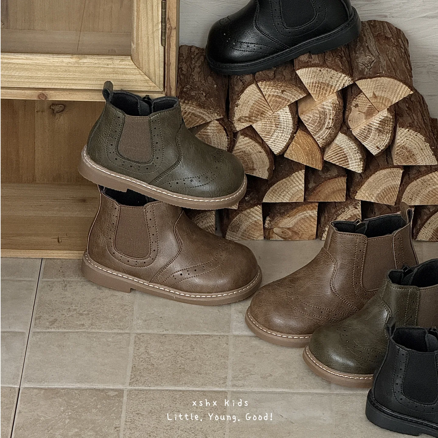 

Girls Boys Genuine Leather Boots Autumn Winter Children Casual Shoes Outdoor Kids Boots Non-slip Soft Sole Fashion Leisure Shoes