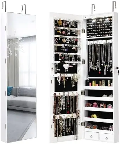 Wall Door Mounted Jewelry Armoire Cabinet with 47.5