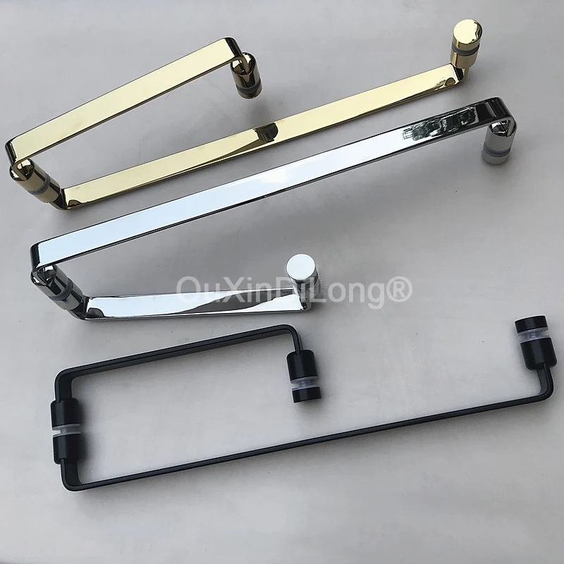 

1PCS Pure Solid Stainless Steel Pulls Shower Room Glass Door Handle L-Shaped Bathroom Door Handles Chrome/Gold/Black FG885