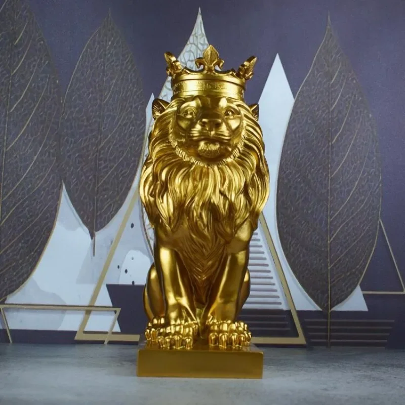 

Статуя Льва из смолы, статуя короны, Льва, скульптура, фигурка животного, абстрактное украшение, домашний декор, Скандинавская модель, Декор, украшения для стола