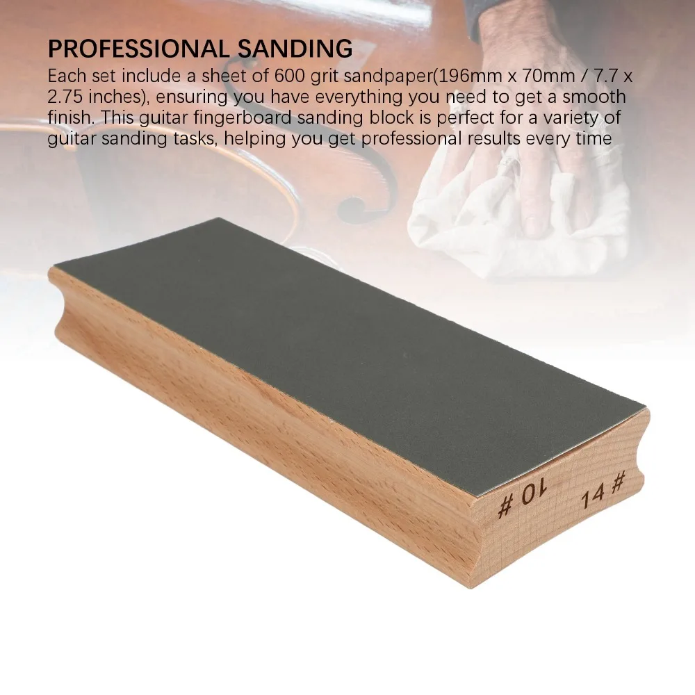 Wood Material Guitar Sanding Block With Sandpaper Wood Color Guitar Radius Sanding Block Guitar Luthier Tool Luthier Work