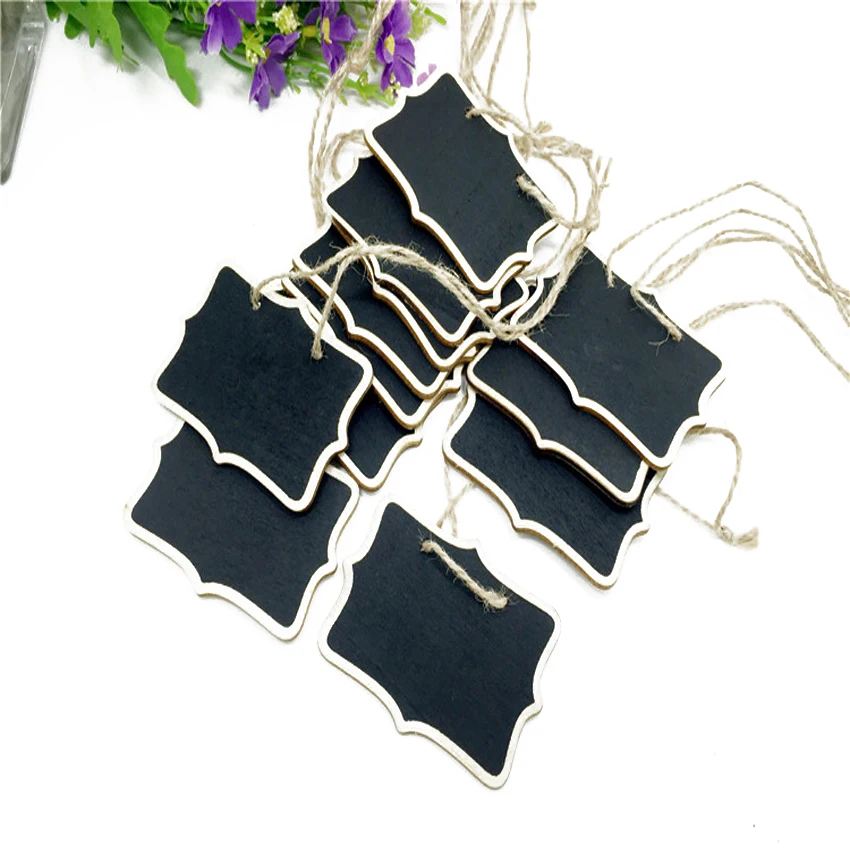 5pcs Small Blackboard Hanging Chalk Board Double Side Stationery Writing Notice Message Board Mini Chalkboard for Office School