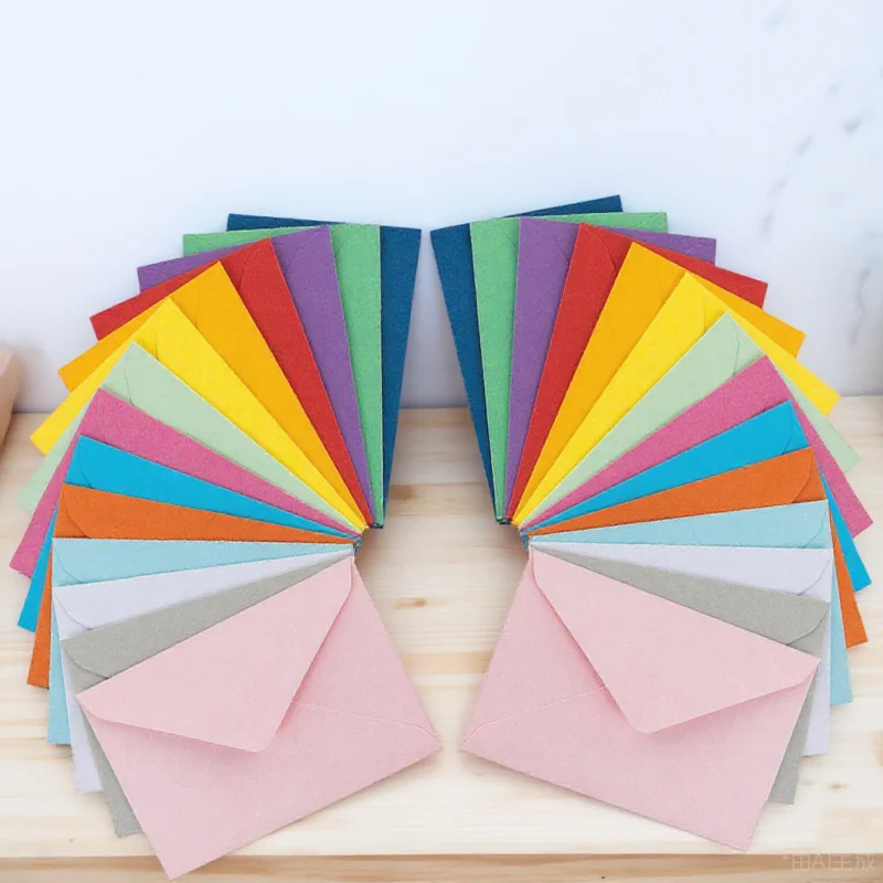 50pcs Colorful Small Envelopes Solid Color Card Pouch For Greeting Cards Letters Storage Photo Envelope Supply