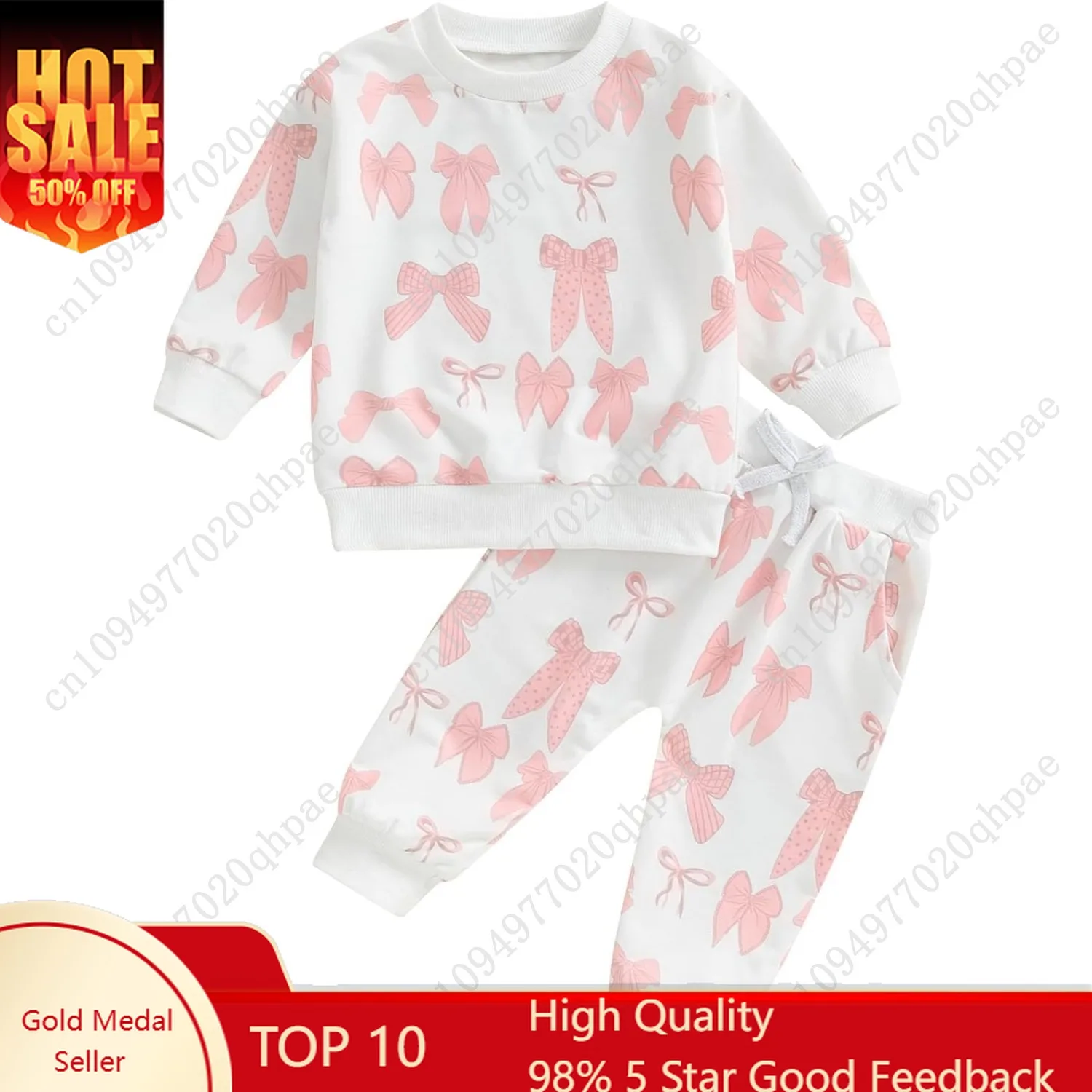 

Baby Girl Fall Winter Outfits Toddler Clothes Long Sleeve Floral Graphic Crewneck Sweatshirt + Joggers Pants Set