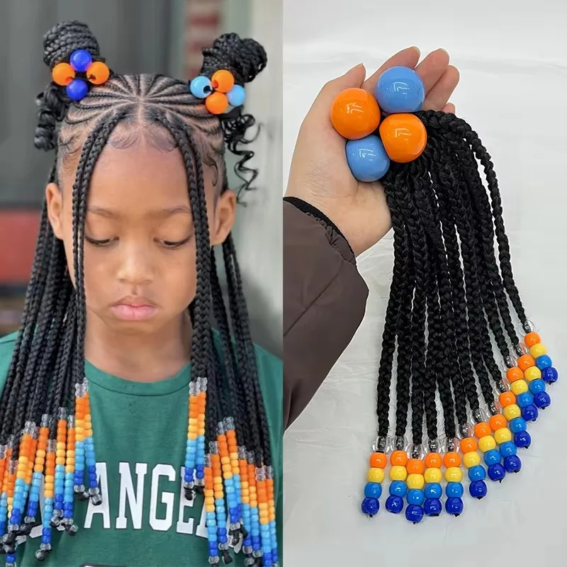 New Arrival Twist Braids with Beads Kids Ponytail with Beads and Bow Kids Braided Ponytail with Beads