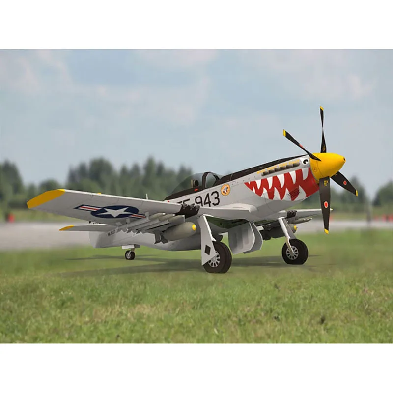 Kids Simulation Handmade DIY Military Fighter Toys Model 1:33 P-51D Mustang Fighter Aircraft Material Kit Paper Airplane Model