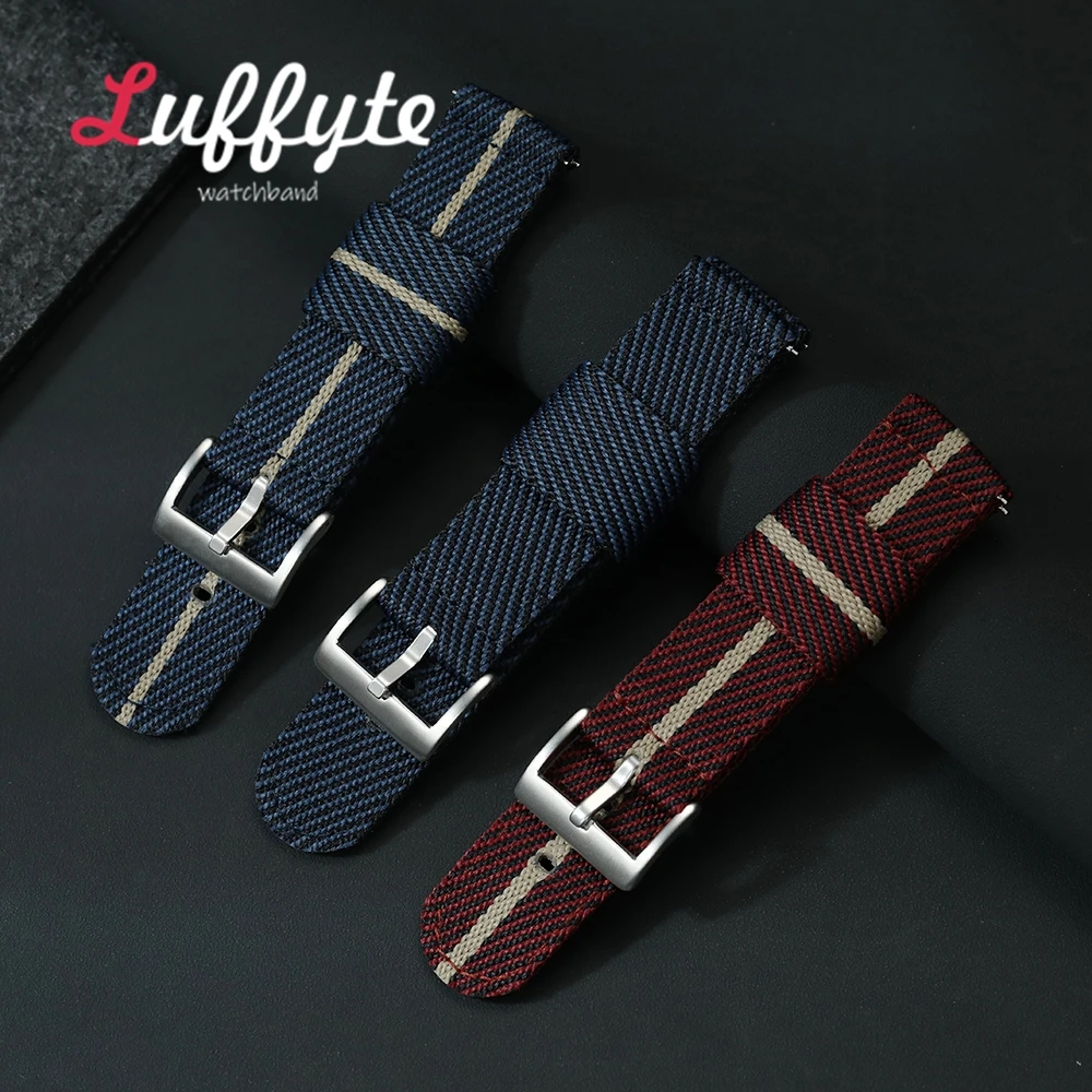 Männer Frauen Nylon Armband 20mm 22mm Uhr Band Gewebte Leinwand Stoff Straps Sport Quick Release Ersatz Armband
