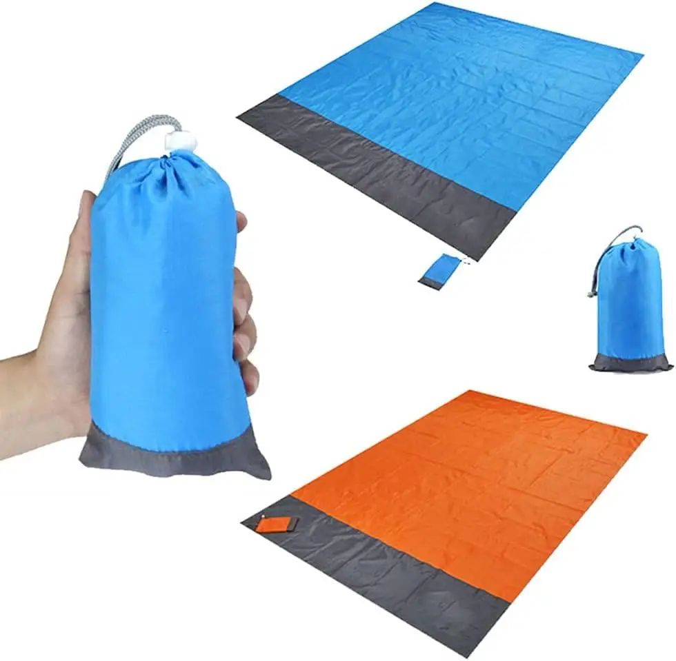 Square Lightweight Summer Autumn Travel Mini Outdoor Roll up Picnic Blanket for Camping Hiking