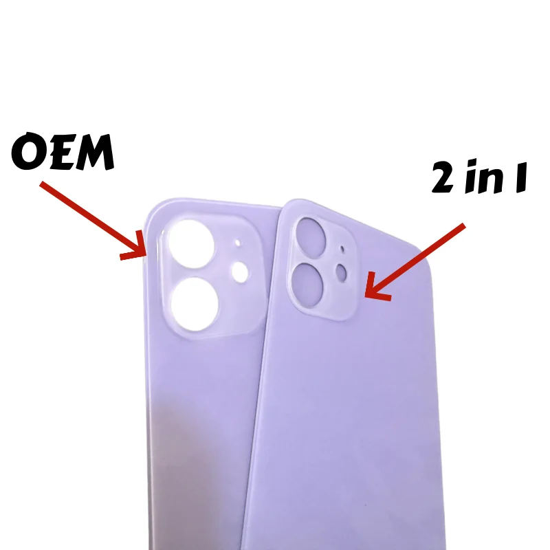 1PCS Rear Back Glass Large Hole Solid Color Suitable for iPhone 12 Mini 12MINI Back Cover Glass Replacement Repair Rear Glass view 2
