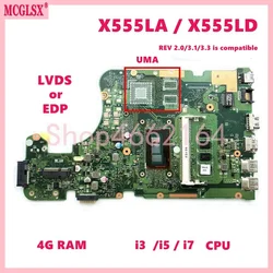 X555LD i3/i5/i7 CPU Mainboard For Asus R556L X555LB X555LAB X555LDB X555LJ X555LF X555LN X555LNB VM501L F555L Laptop Motherboard