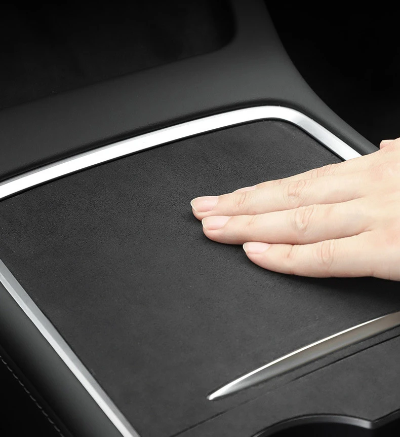 Suede Center Console Protector Cover for Tesla Model 3 Y 2021-2023 Model 3 Highland 2024 Central Panel Sticker Car Accessories