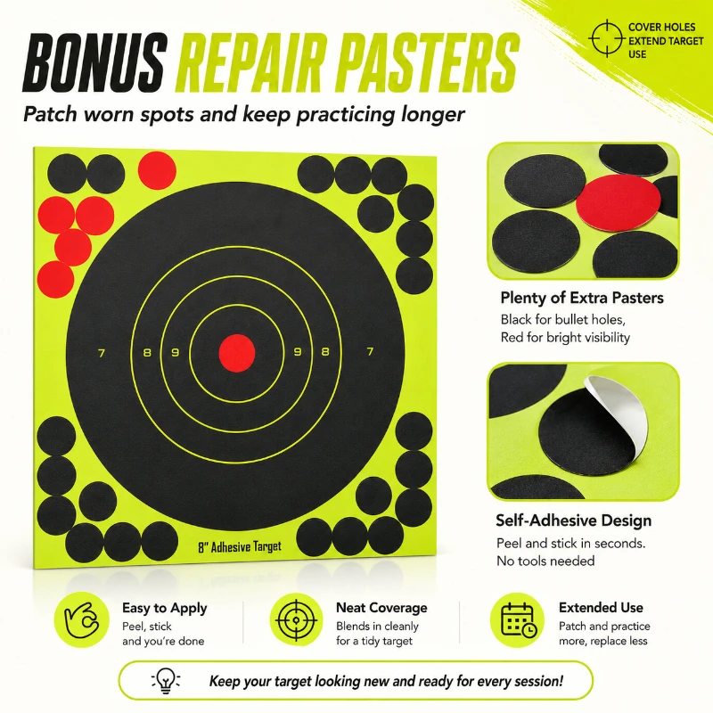 Practice Target Board - Fluorescent Splash Effect Target Paper Matte