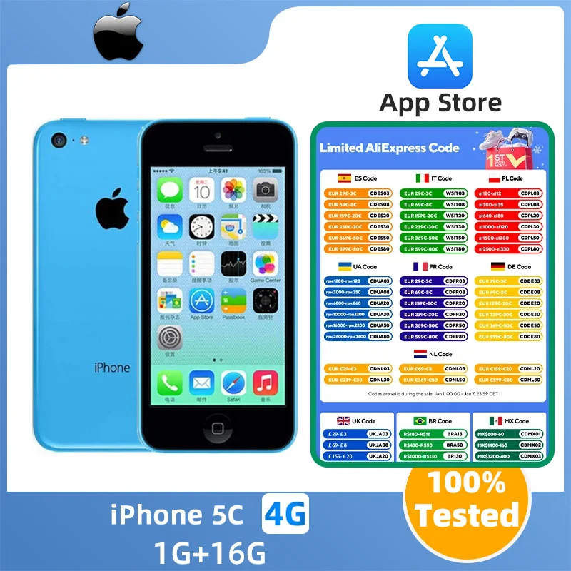 Apple iPhone 5c/6/6 plus 3G Mobile Phone 4.0 Display Dual Core CellPhone 8GB/16GB/32GB ROM WCDMA Used WIFI GPS IOS used phone