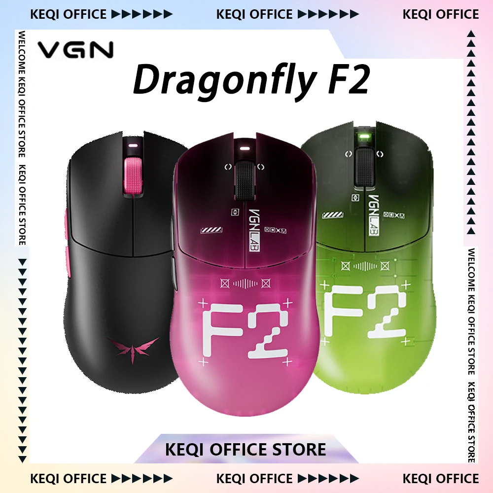 VGN Dragonfly F2 Gaming Mouse Tri-mode Wireless/Wired 8k Lightweight Ergonomics Long Battery Life Laptop Mouse Accessories gifts