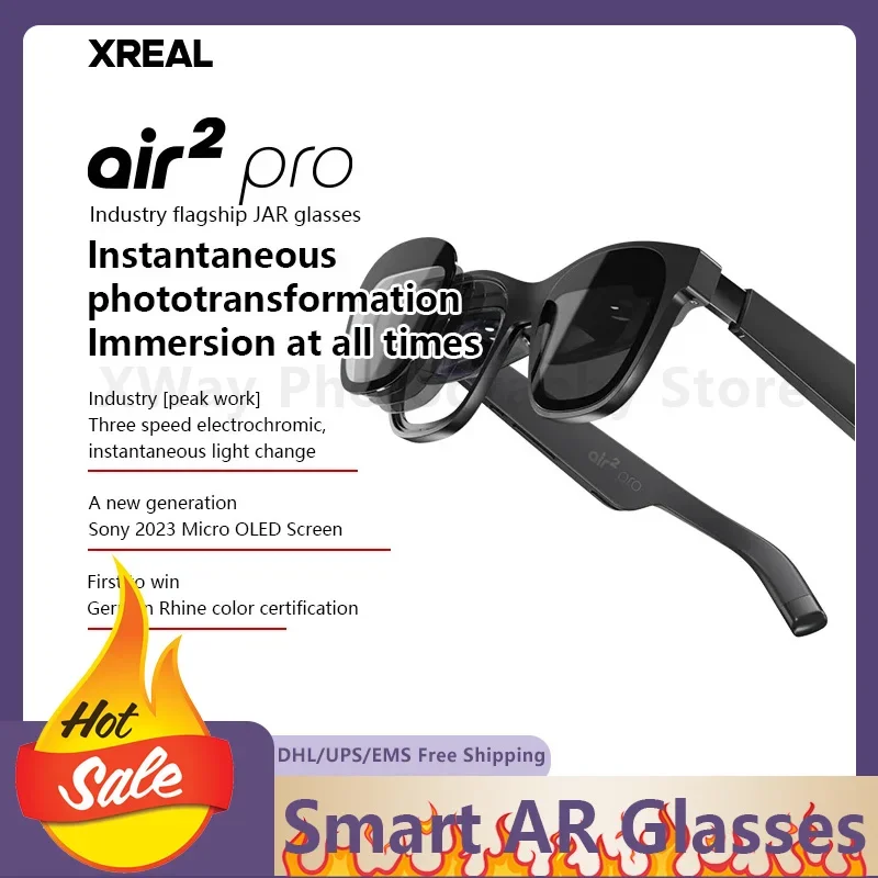 نظارات AR الذكية XREAL Air2 Pro للهواتف الذكية المستقطبة جوجل المحمولة Nreal Beam Pro شاشة 1080p HD 130 بوصة سينما الفضاء