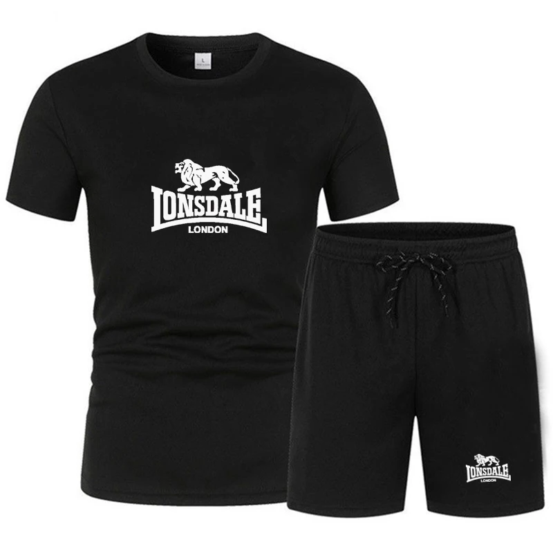 

Summer youth men's clothing: Comfortable sports shorts sets, with printed patterns on the men's T-shirts.