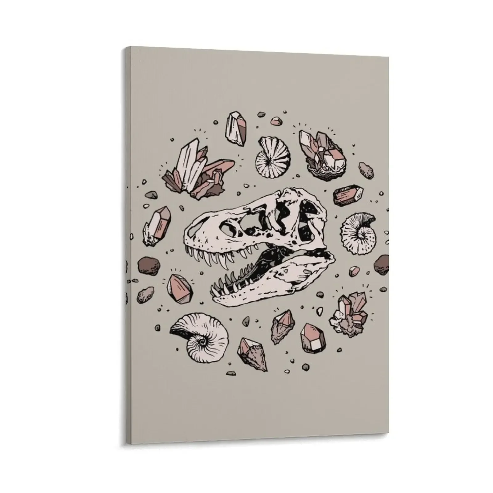 

Geo-rex Vortex Rose Quartz Dinosaur Skull Fossil Art Canvas Painting room decorations pictures for wall anime poster