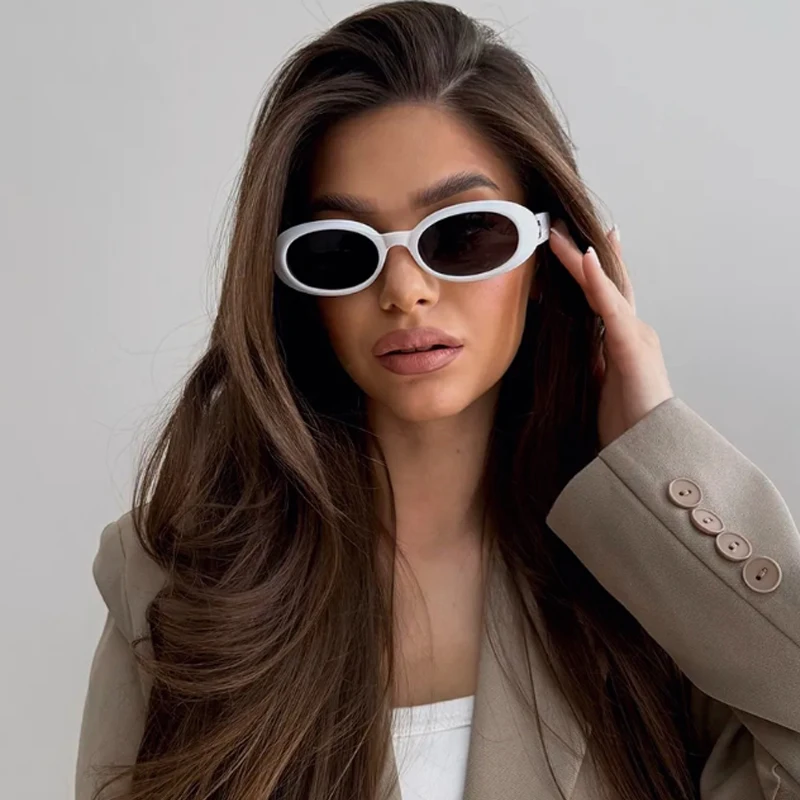 2 قطعة حزمة موضة البيضاوي النظارات الشمسية النساء الفاخرة ظلال سوداء UV400 الرجال فاسق العلامة التجارية نظارات شمسية في الهواء الطلق الدراجات نظارات للجنسين #4