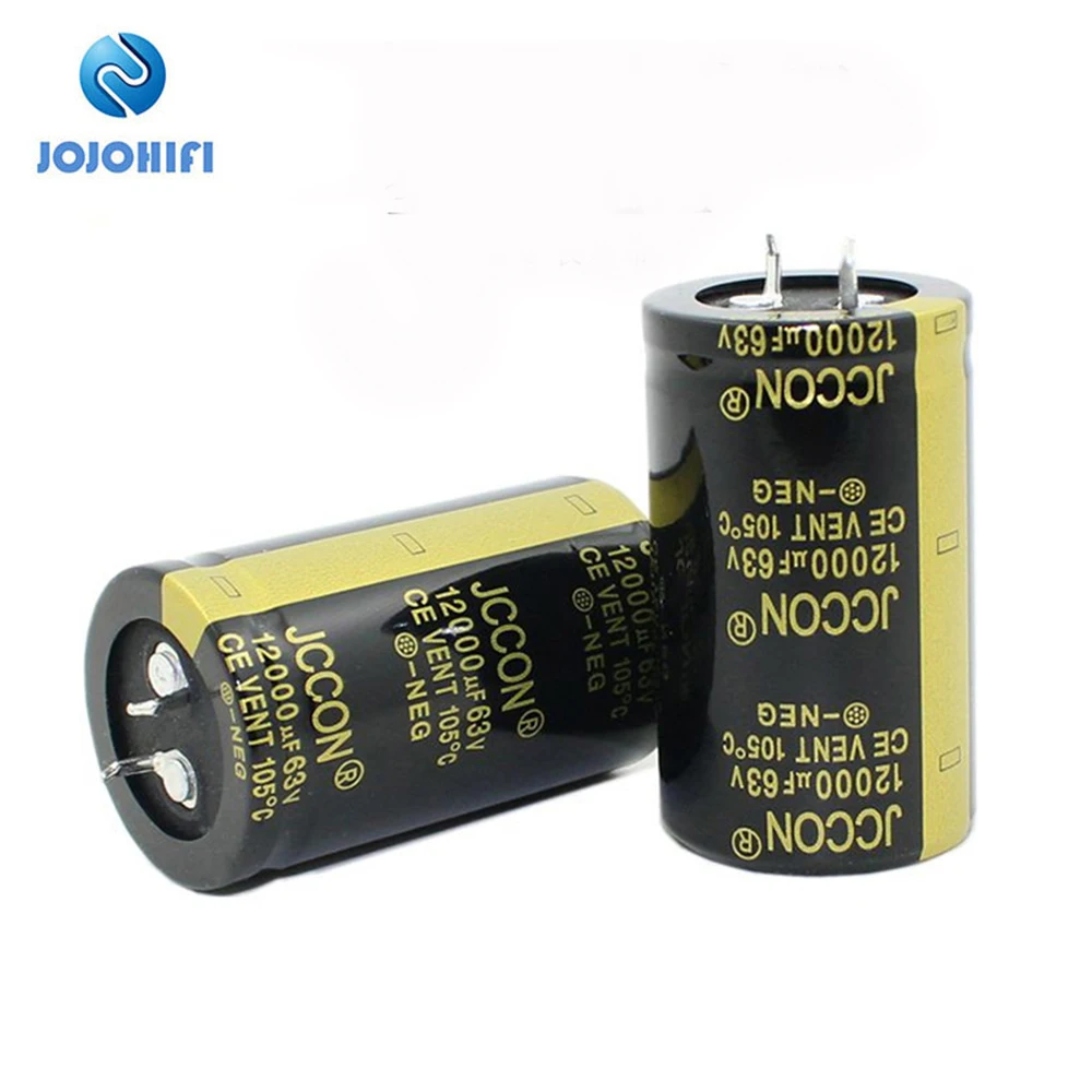 2pcs JCCON 63v 12000uF 63V 30x50mm 105 ℃ Audio Amplifier Audio Horn Aluminum Electrolytic Capacitor for Amplifier board