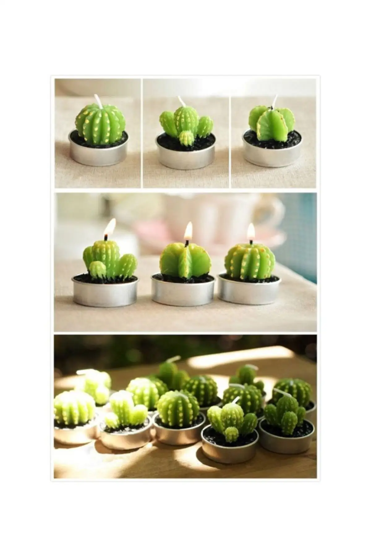 

Decorative 6 Cactus Model Candle Set Gift Products Fine Scented Candles Home Office Decoration Christmas Valentine's Day