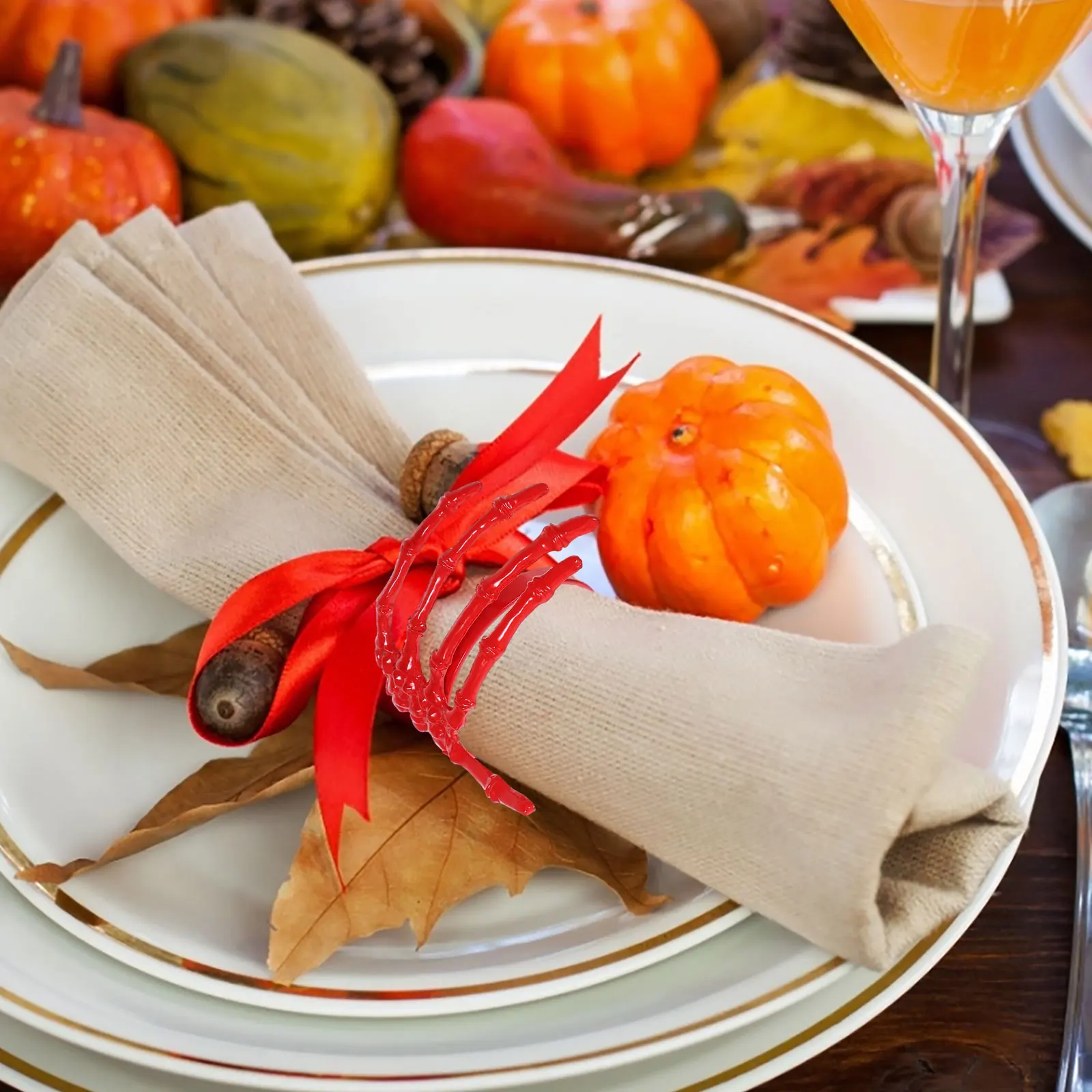 

6Pcs Halloween Napkin Novelty Decorative Ghost Hand Dining Table Accessories