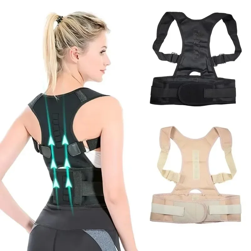 1/2pcs Adjustable Magnet Posture Corrector Back Corset Belt Straightener Brace Shoulder Corrector Lumbar Postura Braces Supports