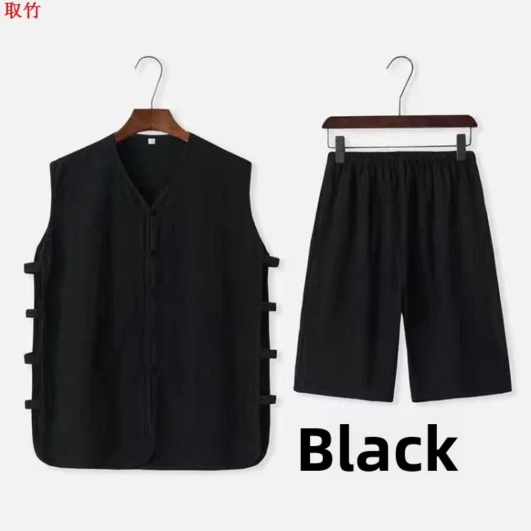 

Мужской льняной жилет в стиле Пекин на пуговицах, китайская традиционная модная летняя одежда, удобный повседневный топ