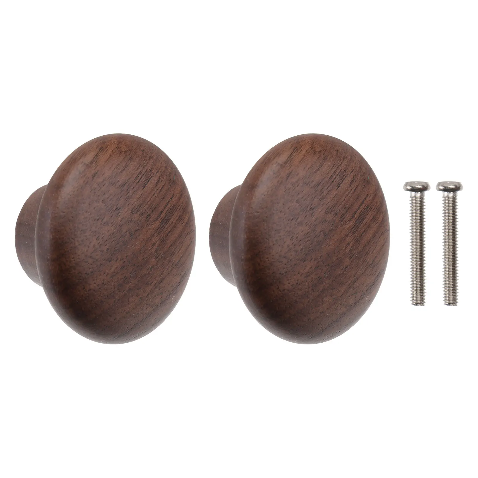 

2PCS Solid Wood Handle Black Walnut Single Hole Knobs for Cabinet Drawer Cupboard Wardrobe Door Hardware Durable Smooth