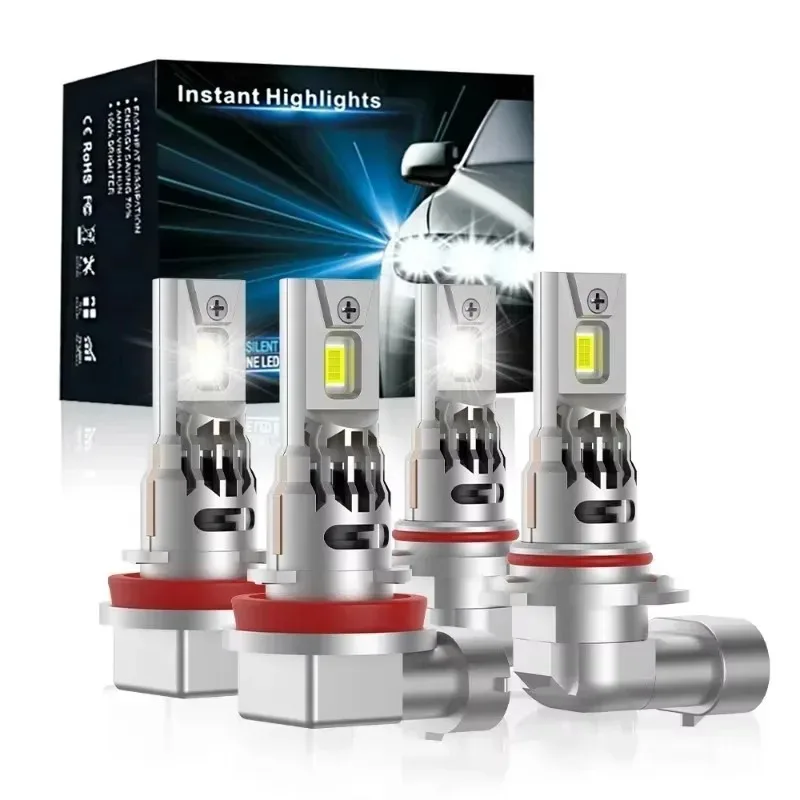 Popolare Lampadina per fari a LED per auto 12V 2x6000K Bianco Fanless H7 Lampadina a LED 1:1 Mini Size Faro Wireless 18000LM CSP Chip LED H7