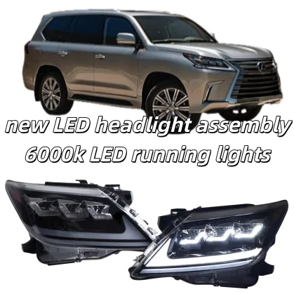 

Новые светодиодные фары 12 В в сборе для Lexus LX570 16-20 модифицированных дневных ходовых огней с указателем поворота, цветовая температура 6000 К